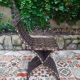 Antique folding oriental chair with mother-of-pearl inlays