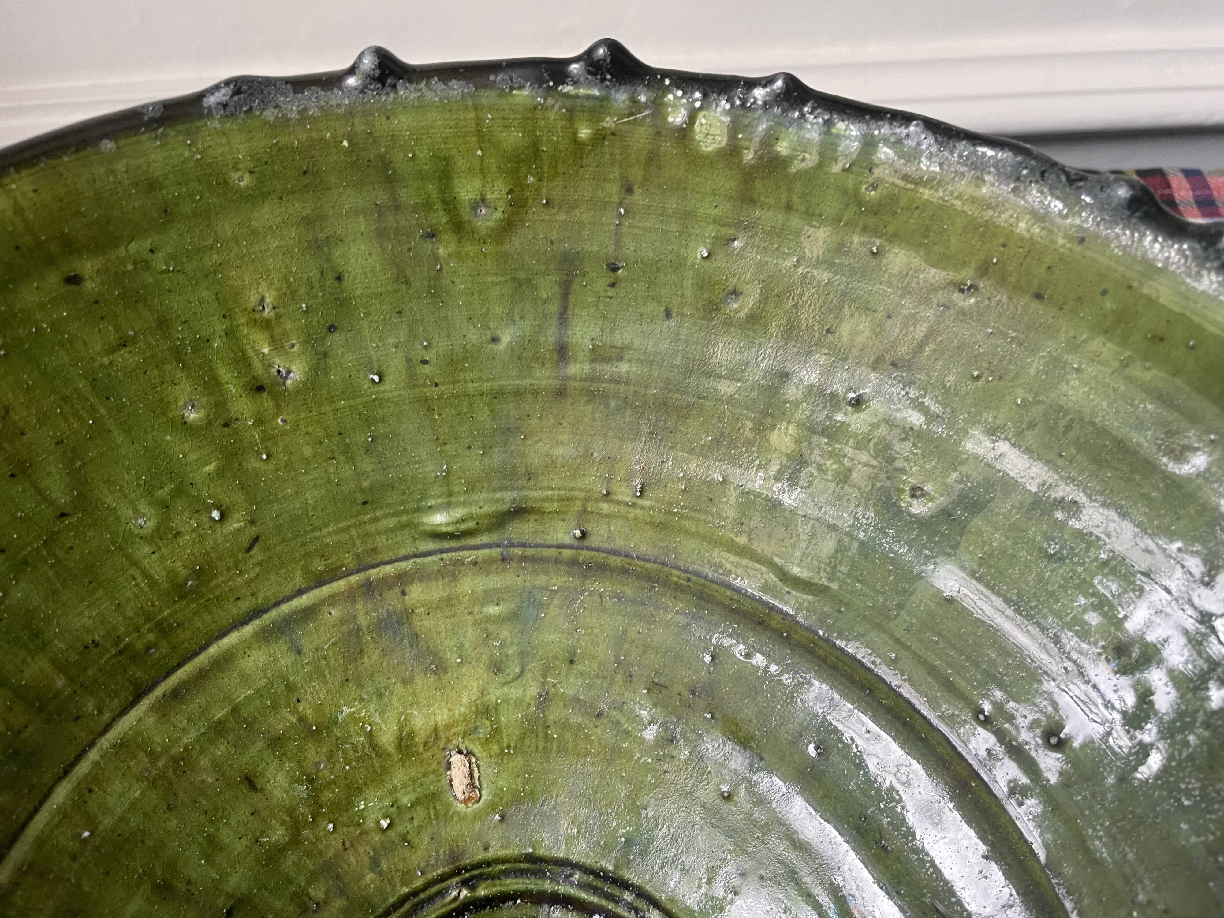 Emerald green Tamegroute salad bowl D28