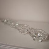 Set of 4 round candle holders in chiseled glass, Luminarc