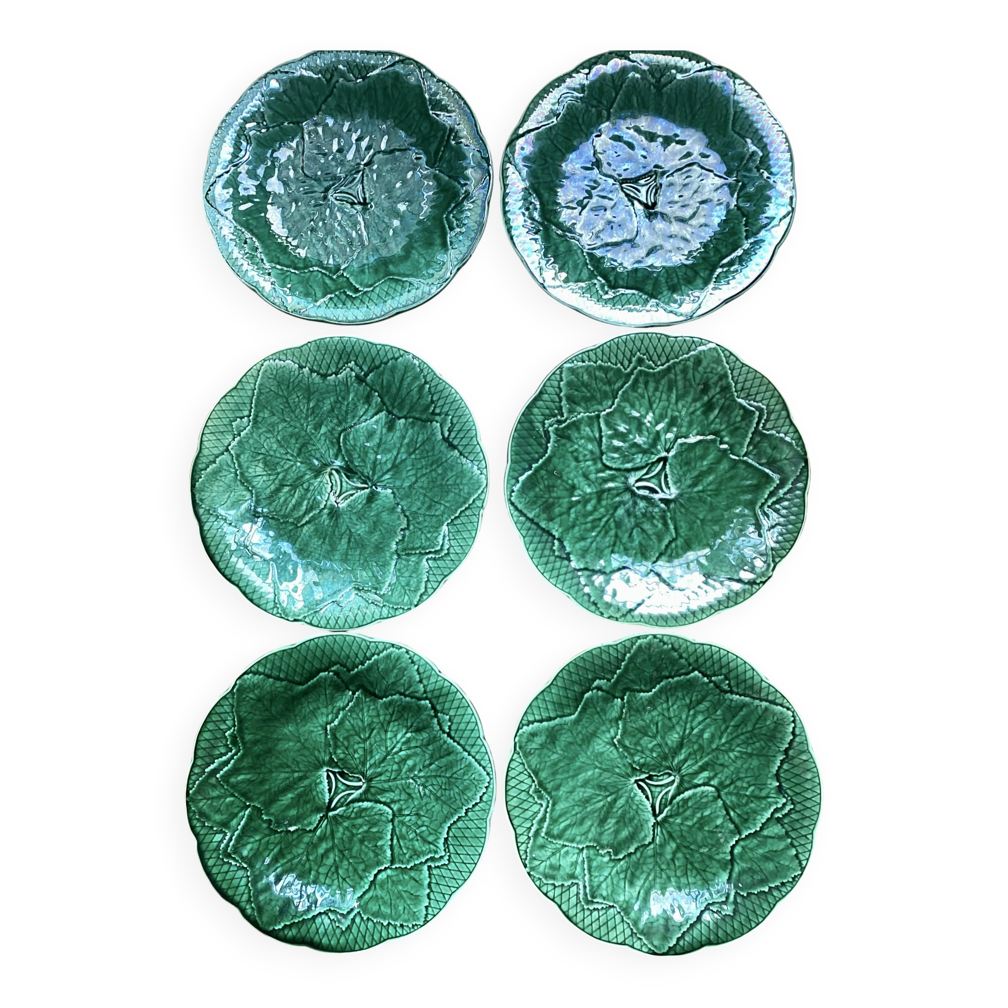 Lot assiettes à dessert barbotine de Gien