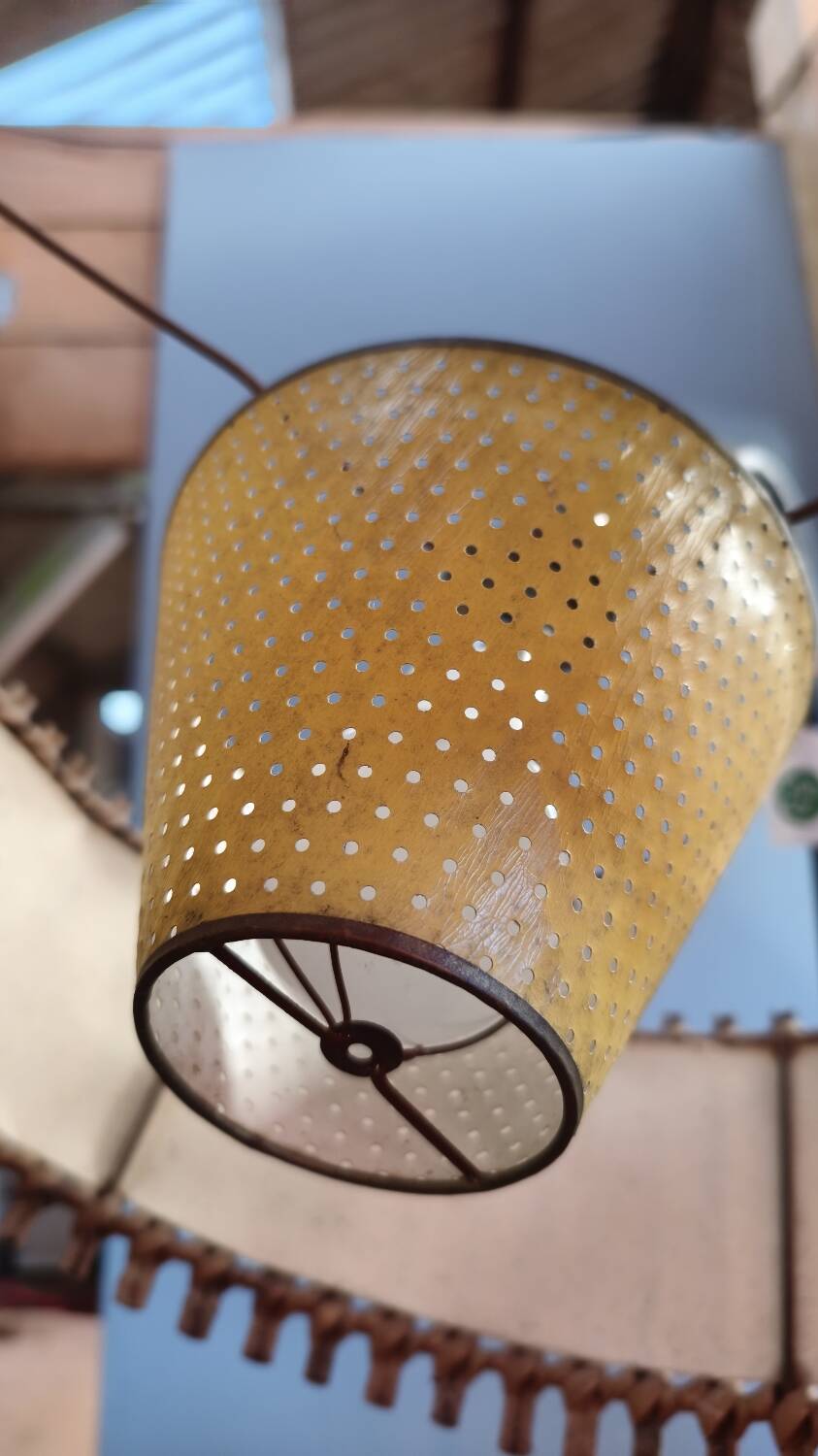 Lampadaire vintage - rotin et bambou - années 1950