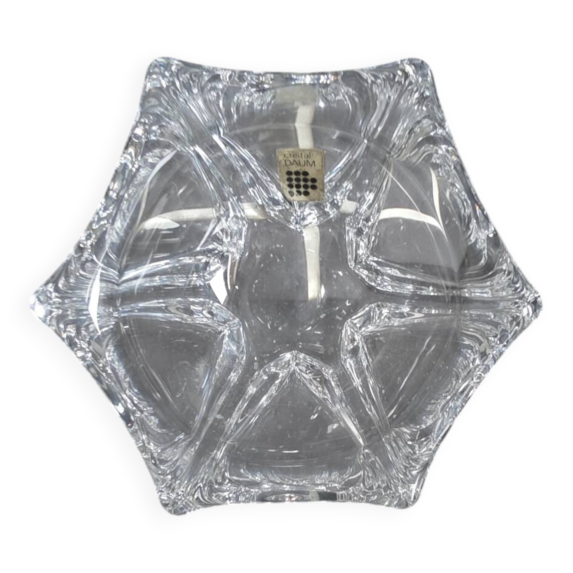 Star-shaped crystal bowl by Daum – With original label