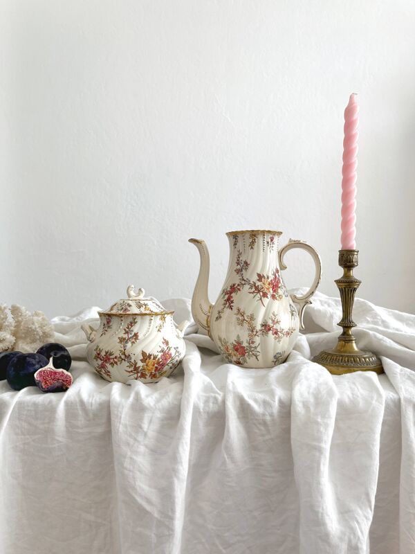 Cafetière verseuse en terre de fer Louis XV Sarreguemines