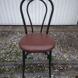 Set of 3 bistrot iron and skai chairs