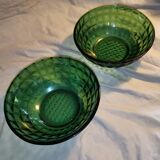 2 salad bowls green 70s