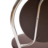 6 chairs Soudexvinyl chocolate, vintage 1970
