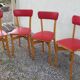 Lot of 4 vintage red chairs