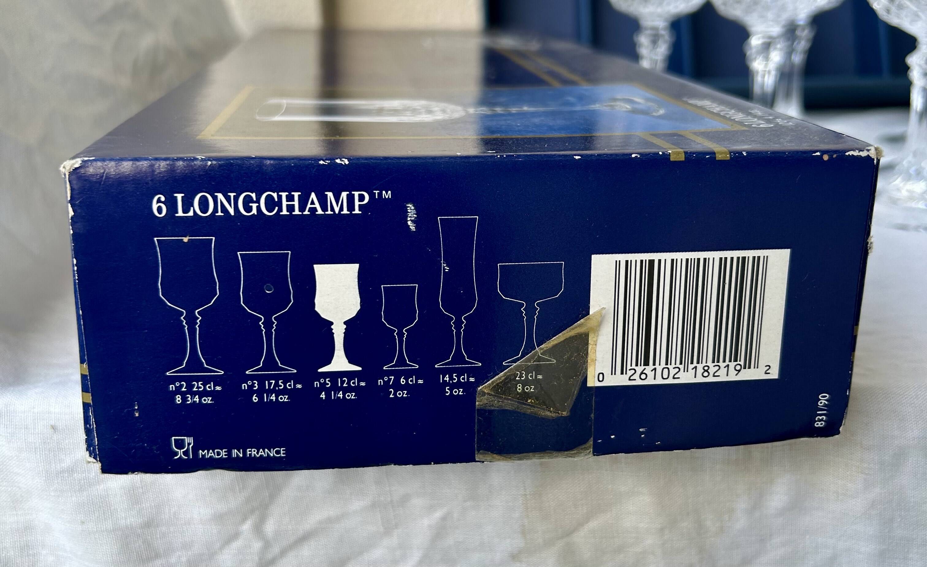 6 crystal stem glasses