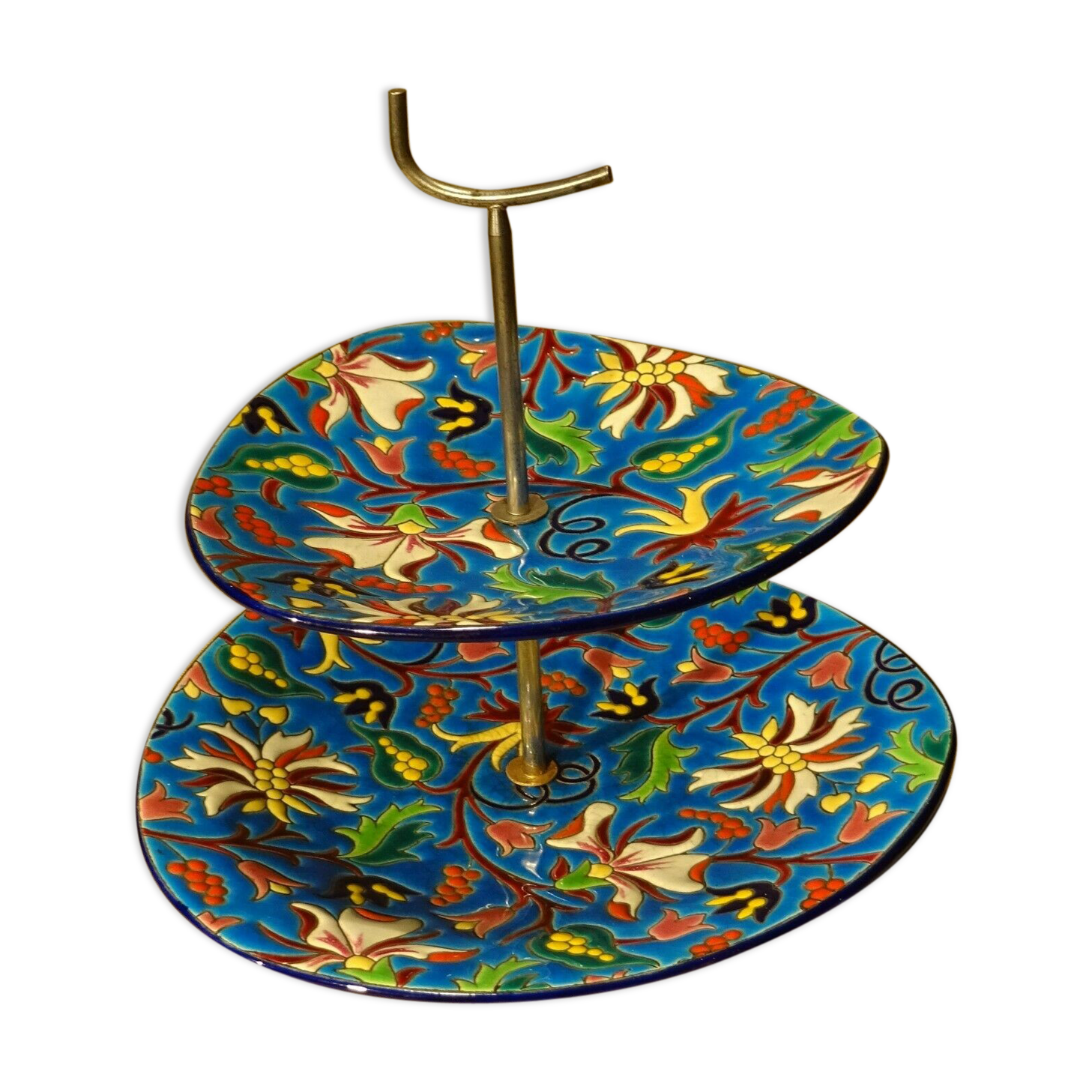 Servant silent emaux Longwy cake mignardises display