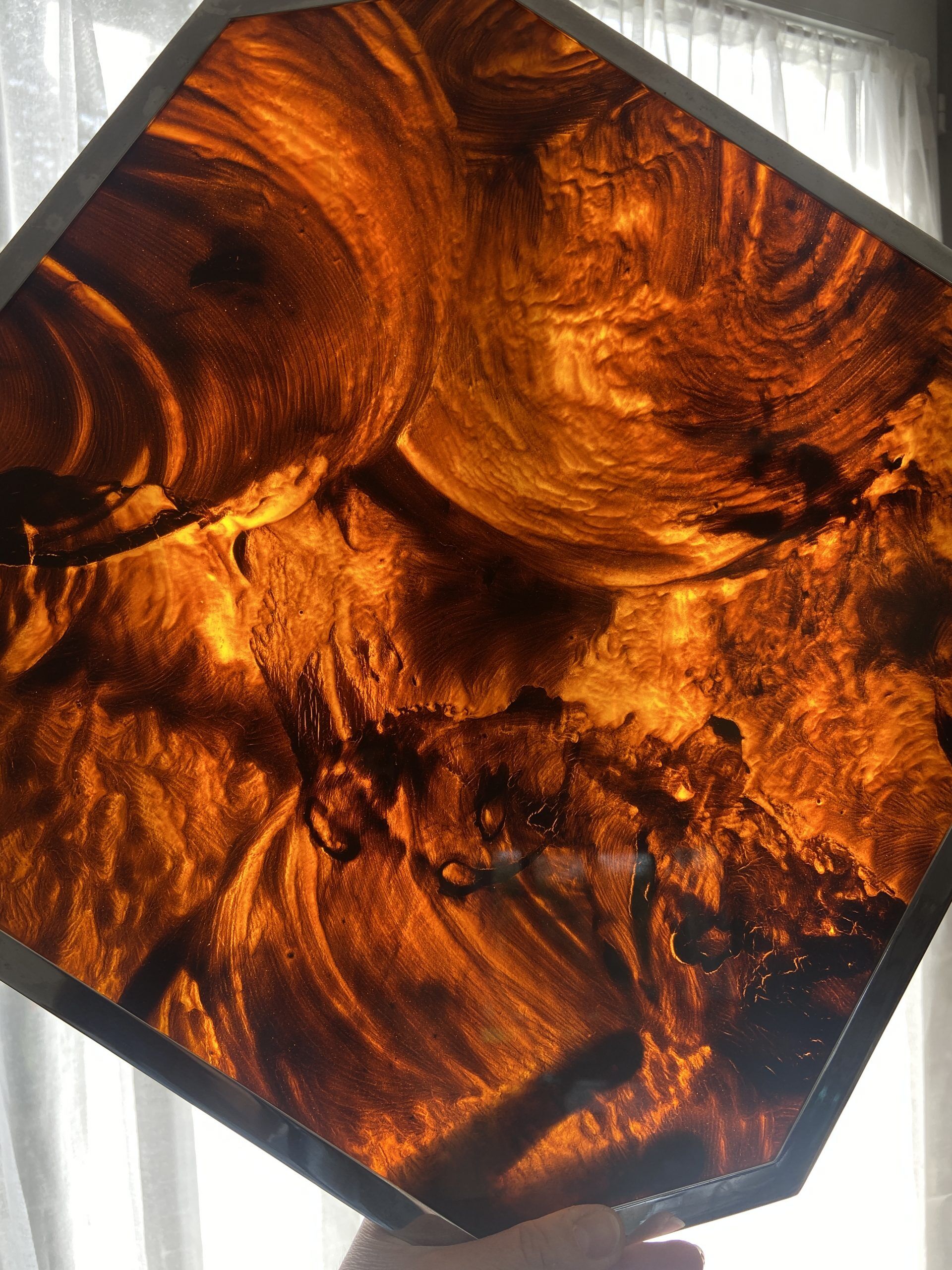 Lucite turtleshell-style tray circa 1970