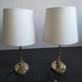 Paire de lampes de chevet en laiton années 50