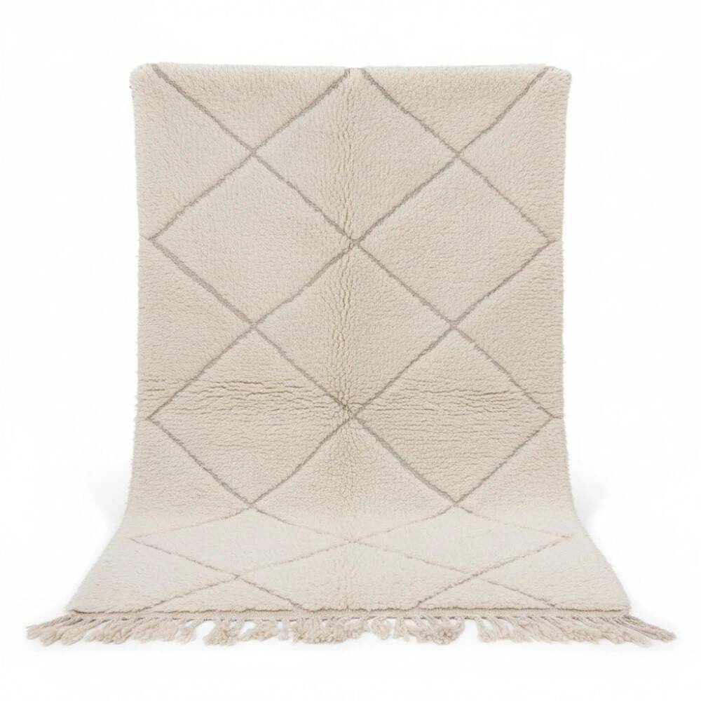 Small white Berber rug Aya