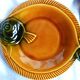 4 vintage Sarreguemines fish barbotine plates, vintage plates.