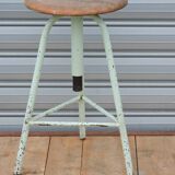 Industrial tripod stool establishments Sautereau Paris adjustable in height