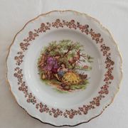 Lot vintage porcelain plates by Digoin Fragonard