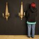Pair of 20th century Italian Louis XVI style wall lamps