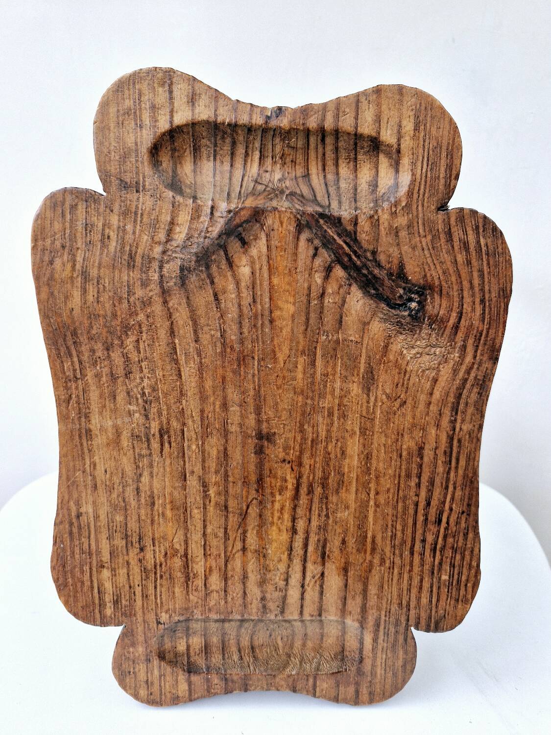 Rare Old Tripod Milking Stool Carved Solid Wood Popular Art