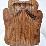 Rare Tabouret De Traite Ancien Tripode Bois Massif Sculpté Art Populaire