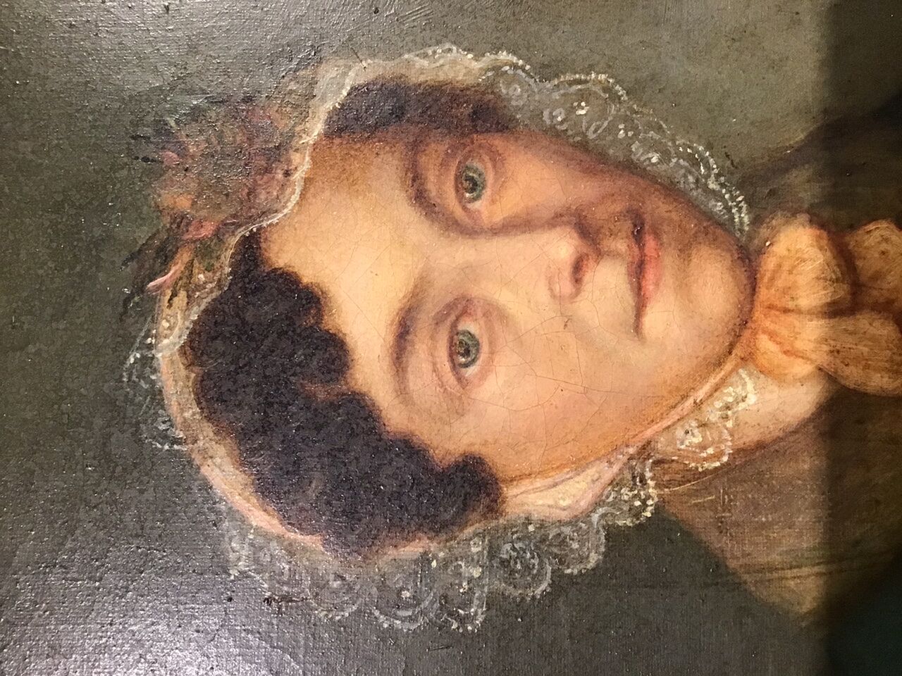 Portrait of a woman with a veil, 19th century.