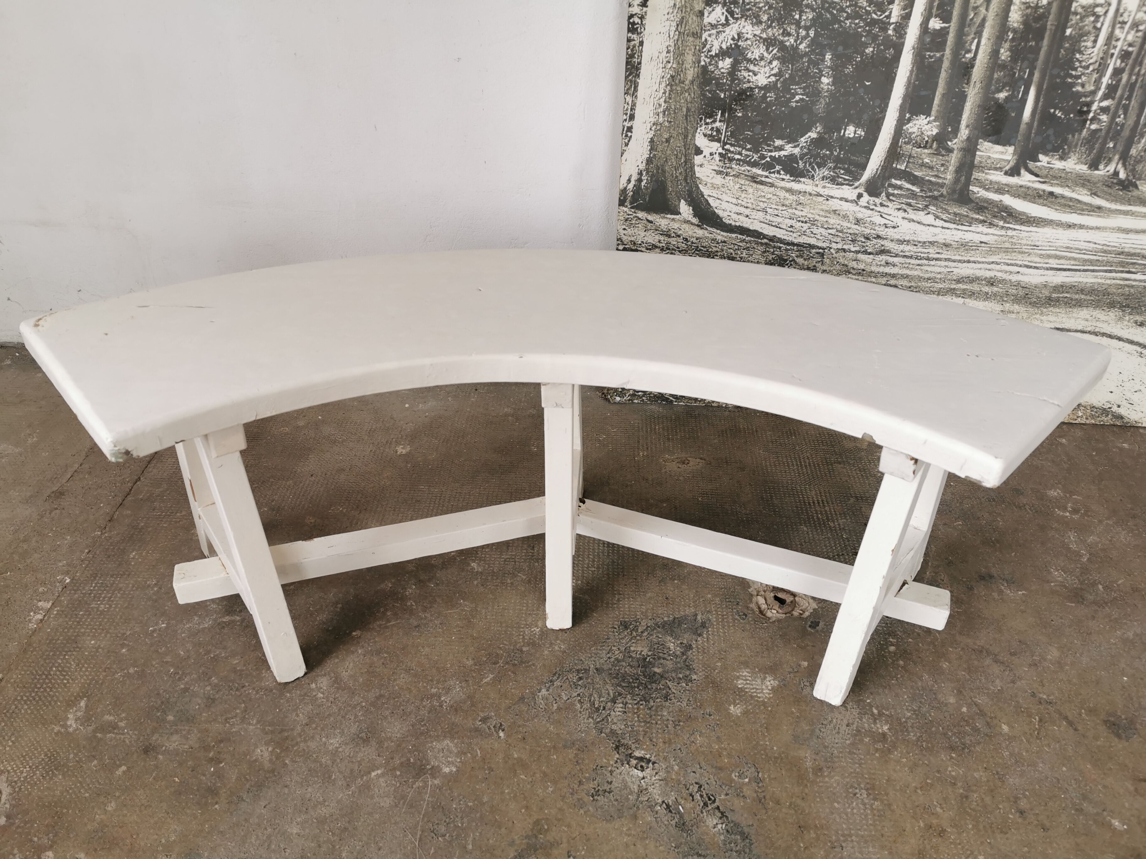 Pair of benches in white fir