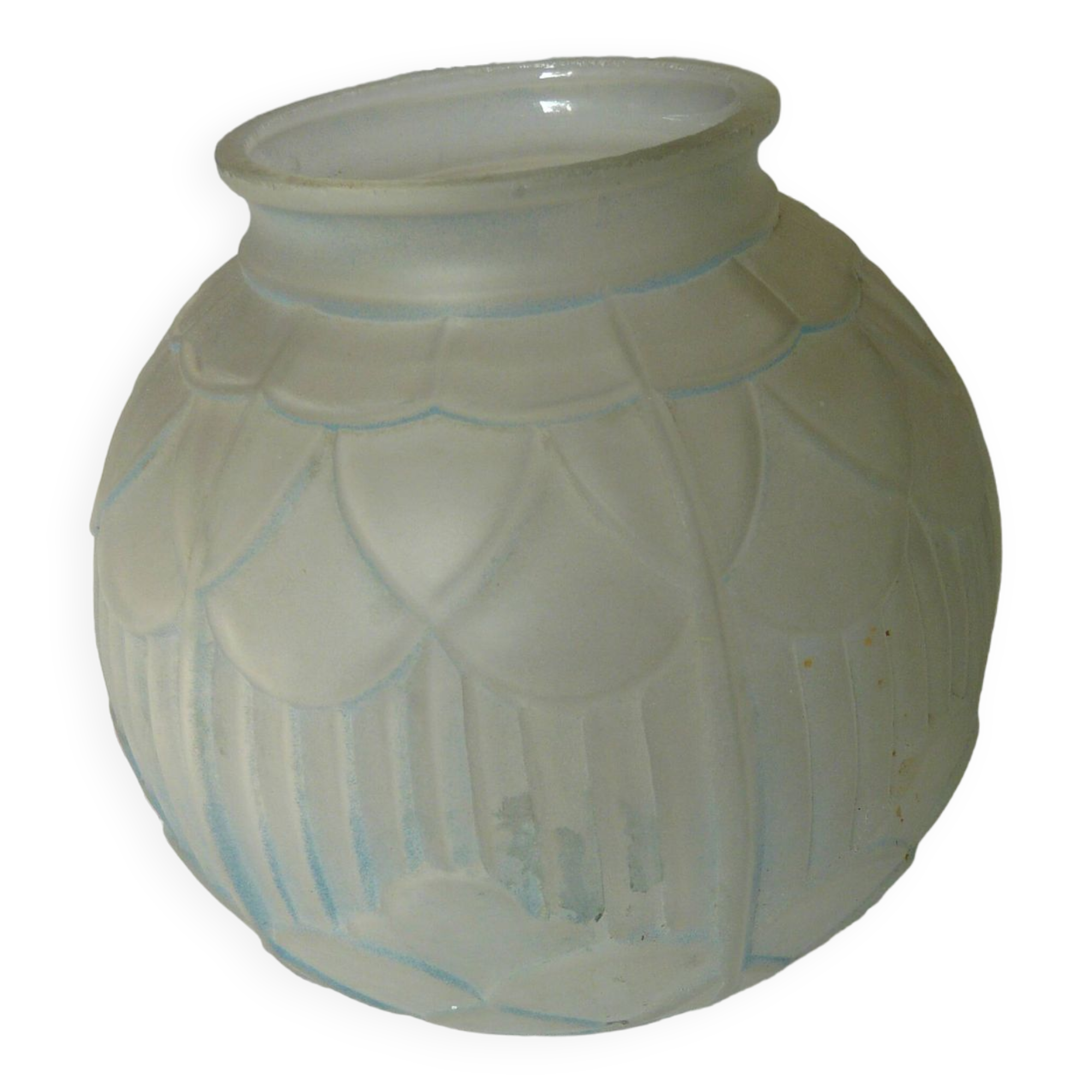 Glass ball vase press mold art deco period