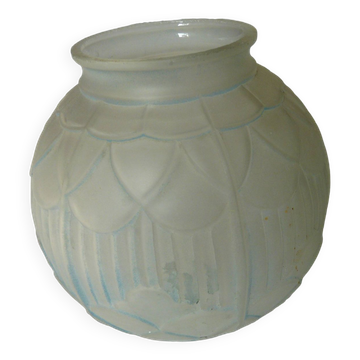 Glass ball vase press mold art deco period