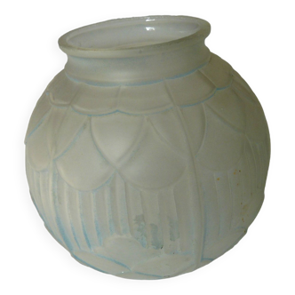 Glass ball vase press mold art deco period