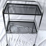 metal rolling dessert trolley: glass