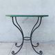 Bistro table in wrought iron and walnut