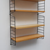 1960s wall unit in ash 7 shelves, Nisse Strinning
