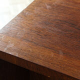 Brutalist sofa end, mahogany veneer