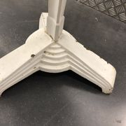 Art Deco cast garden table and porcelain shard tray