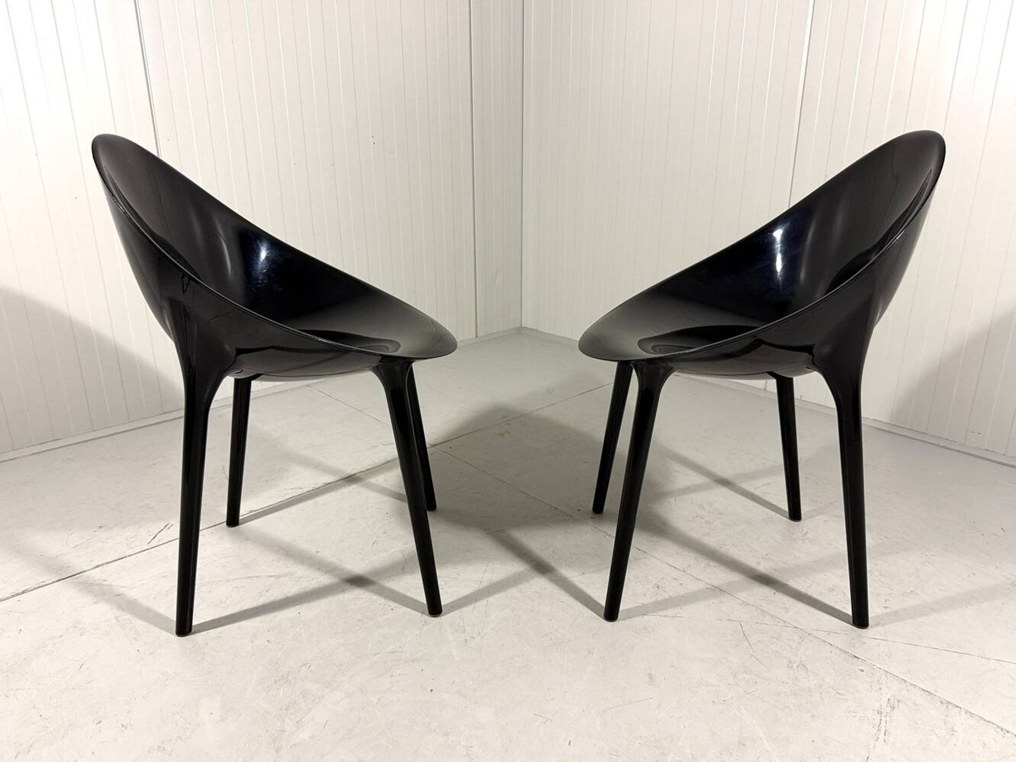 Philippe Starck glossy Super Impossible chairs, Kartell Italy