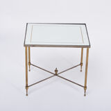 Set of Three Hollywood Regency Brass an Glass Nesting Tables Maison Jansen Style