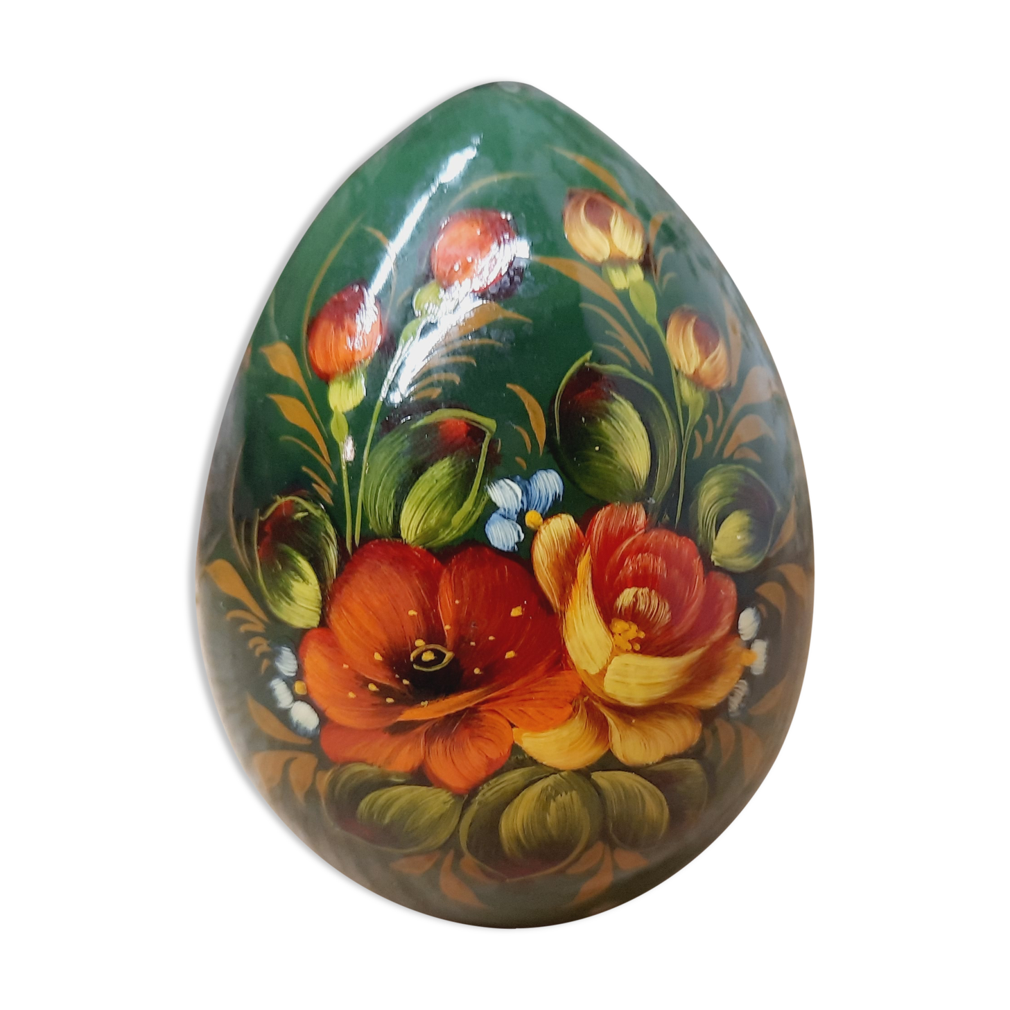 Painted wooden egg