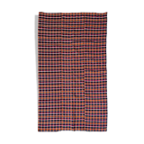 Handwoven vintage accent geometrical rug, colorful wool