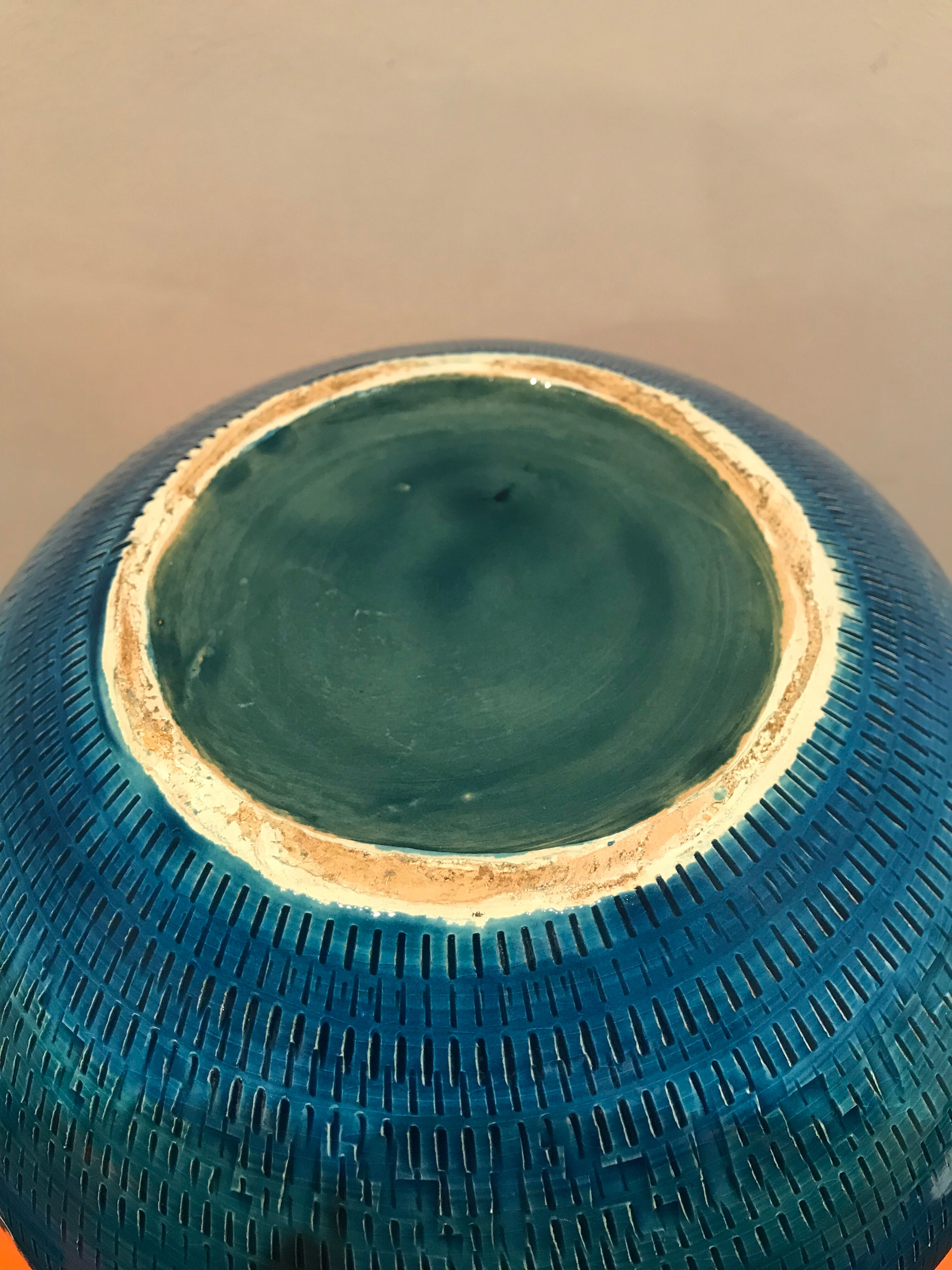 Aldo Londi Blue ceramic vase for Bitossi