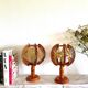 Pair of mid century wooden table lamps