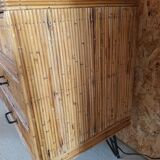 Commode vintage en rotin
