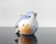 Vintage bird salt cellar in blue and white porcelain.