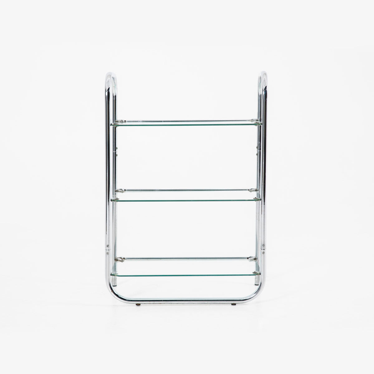 Chrome and glass shelf in Bauhaus style, 1970s