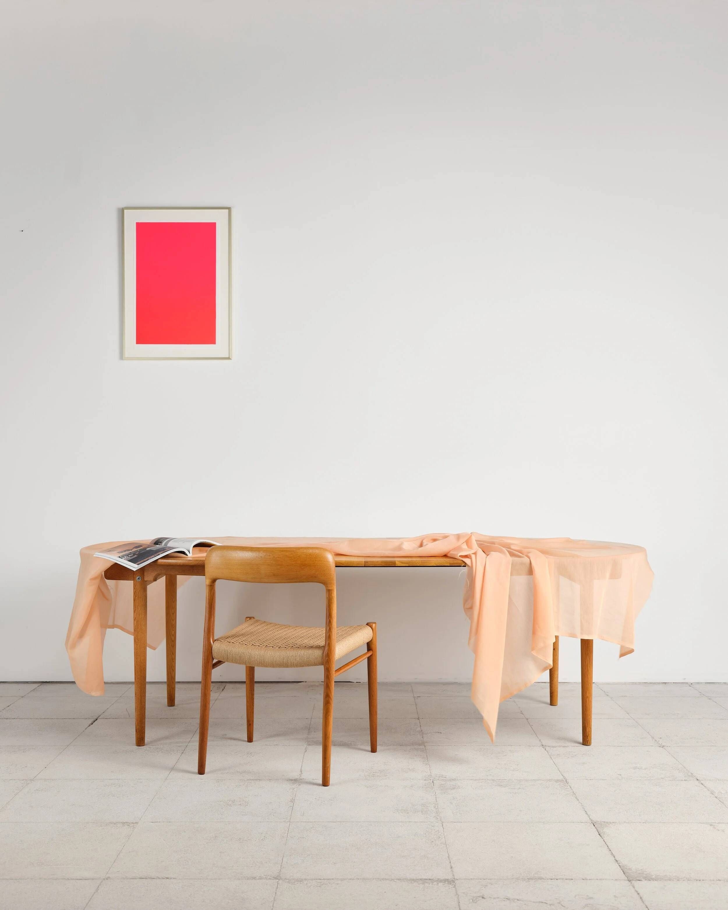 Table ronde extensible en chêne par Hans J. Wegner, Danemark, années 70