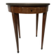 Round Louis XVI style pedestal table in marquetry wood, 20th century