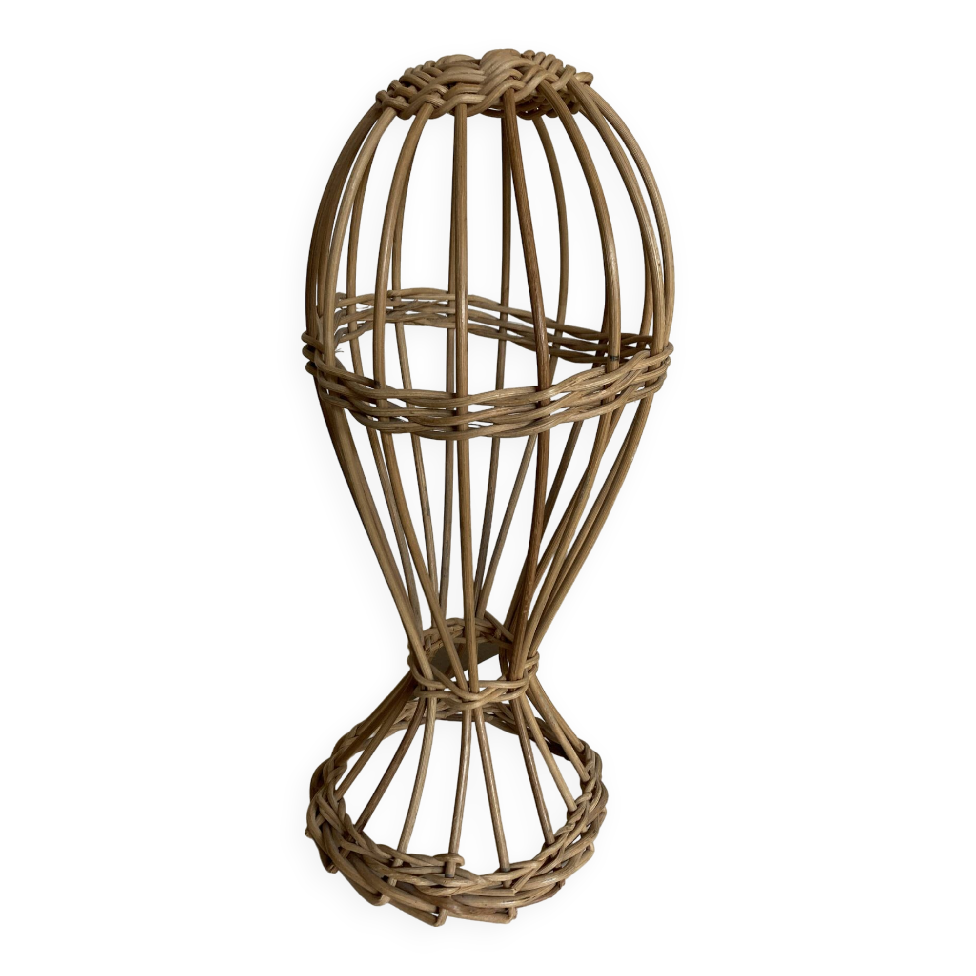 Wicker mannequin hat head