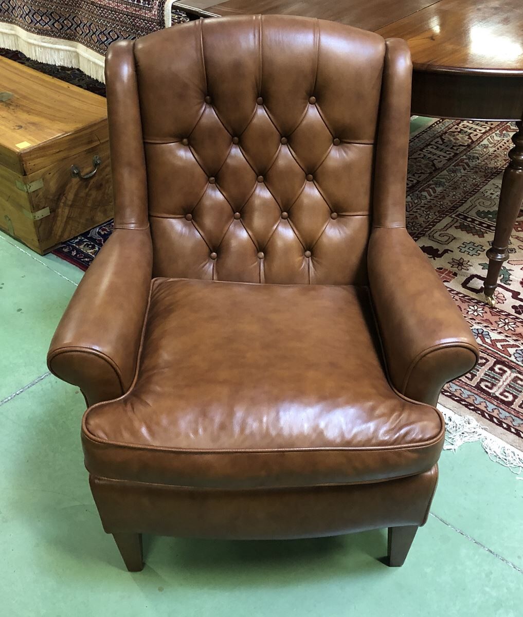 Modern leather lounge armchair
