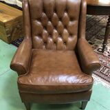 Modern leather lounge armchair