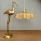 Pendant lamp with old yellow opaline lampshade