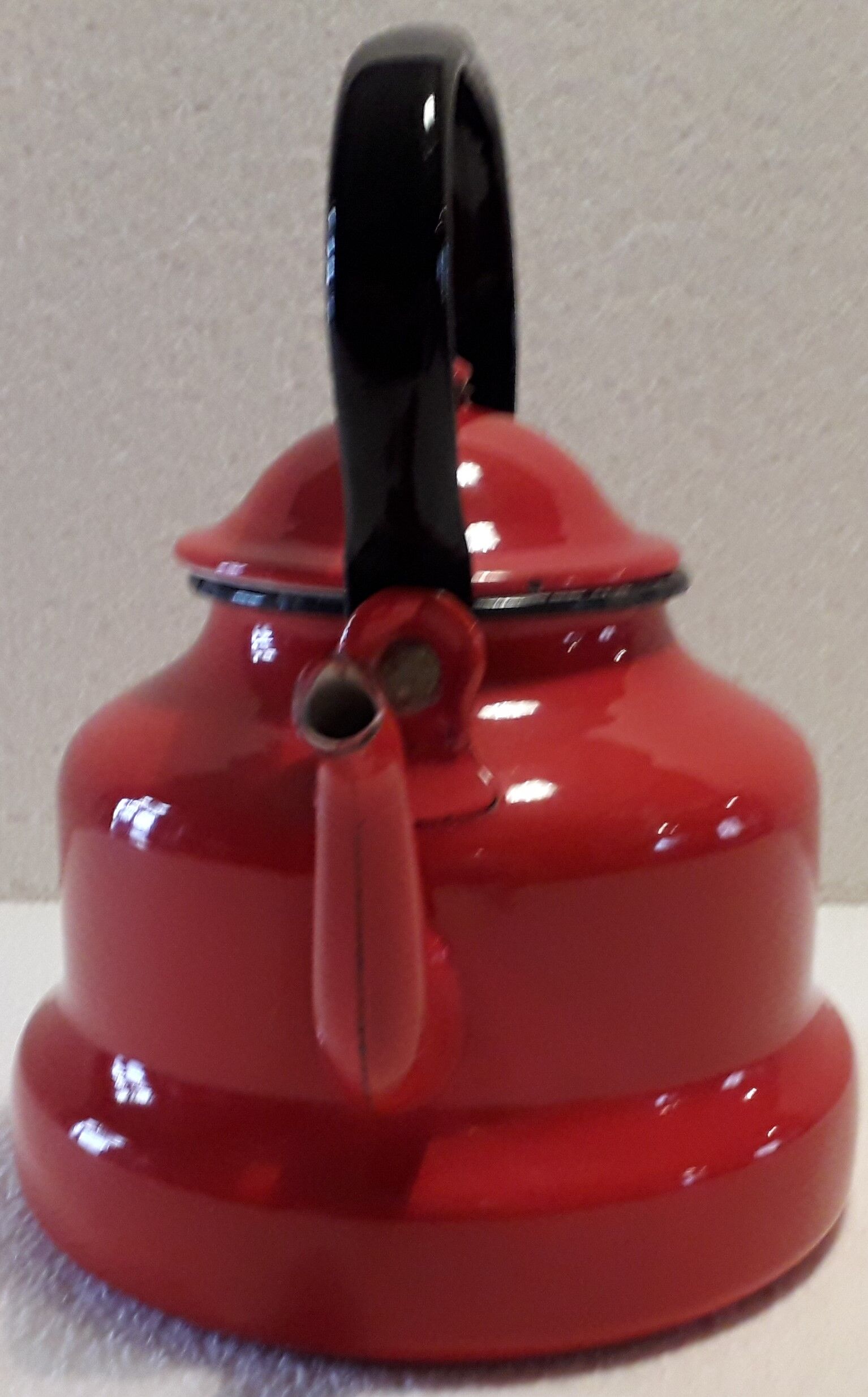 Bouilloire émaillée rouge "Japy"