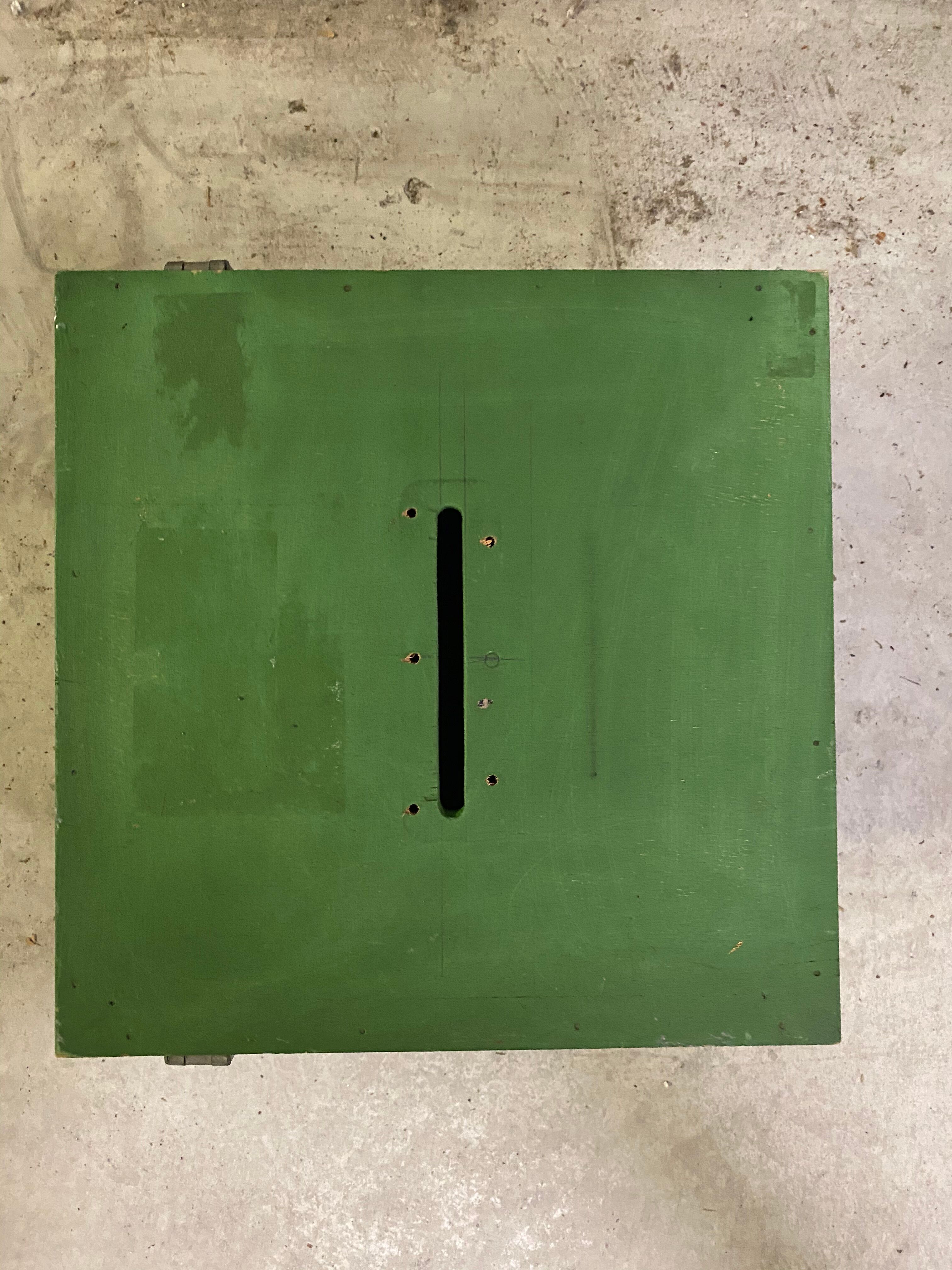 Green box, former ballot box