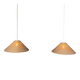 Pair of rattan pendant lights